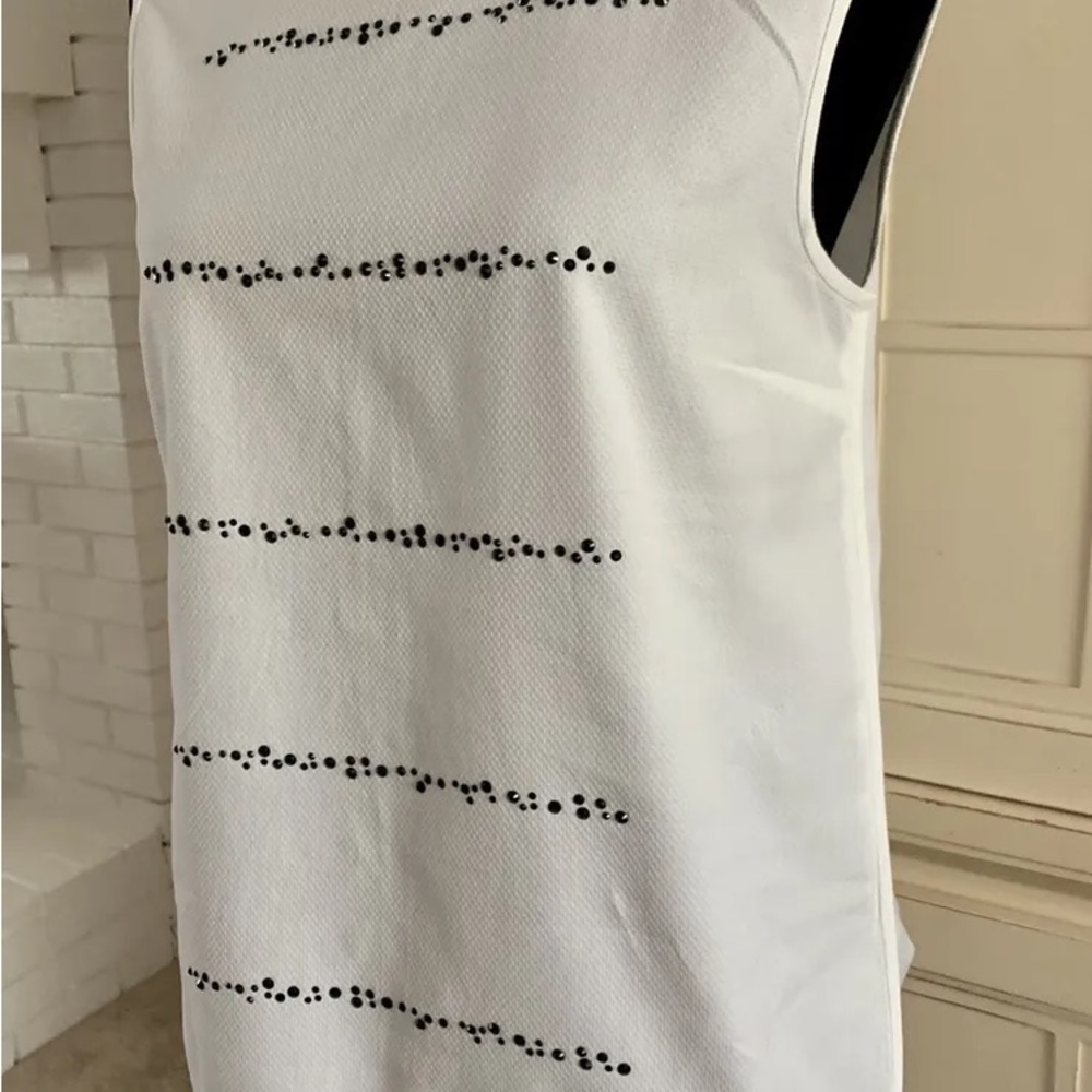 MaxMara - White Sleeveless Cotton-embellished w/black crystals - Sz 6